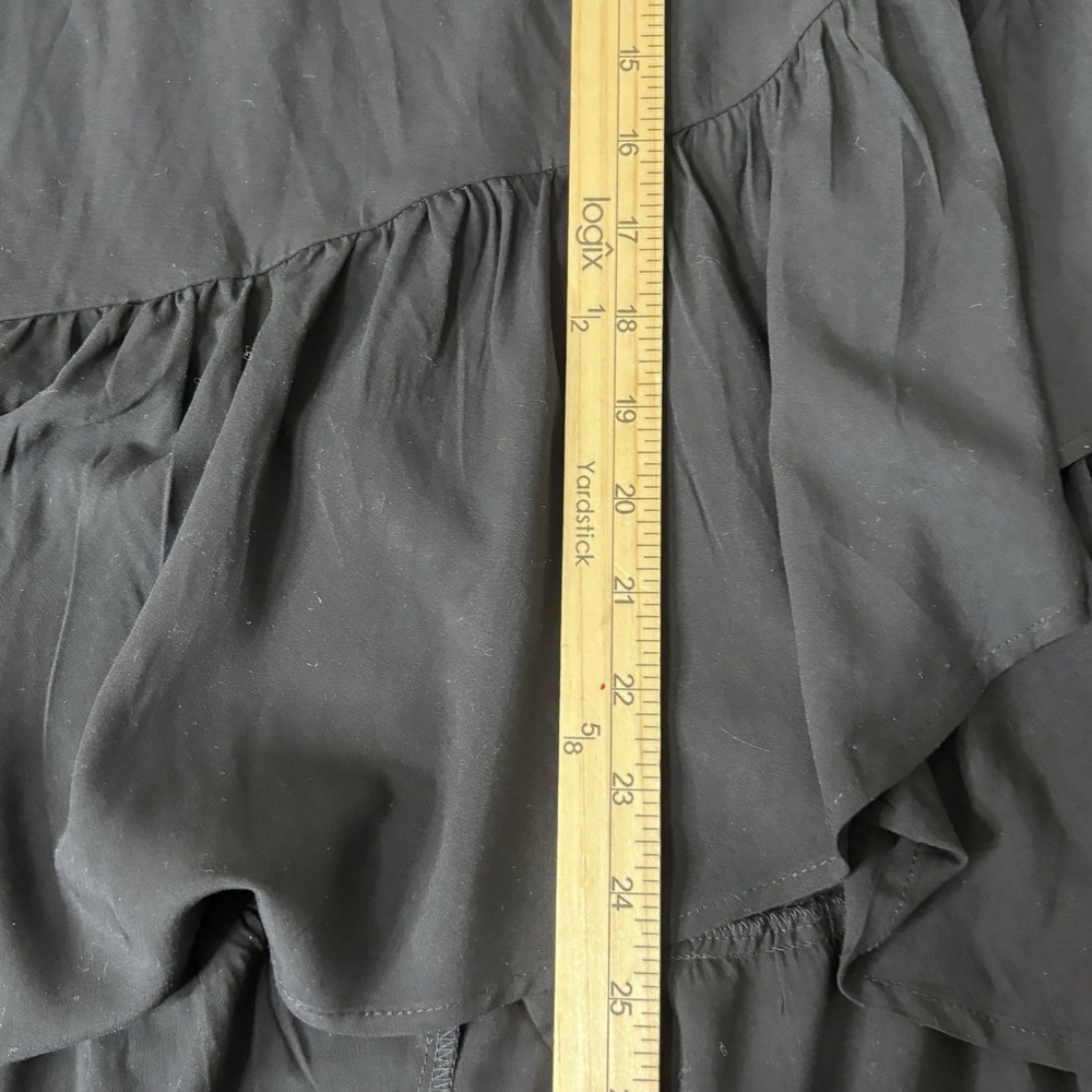Esmara Skirt 12 Black Ruffle High Low Asymmetrical Layered Hem Minimalist Flowy - Picture 8 of 9
